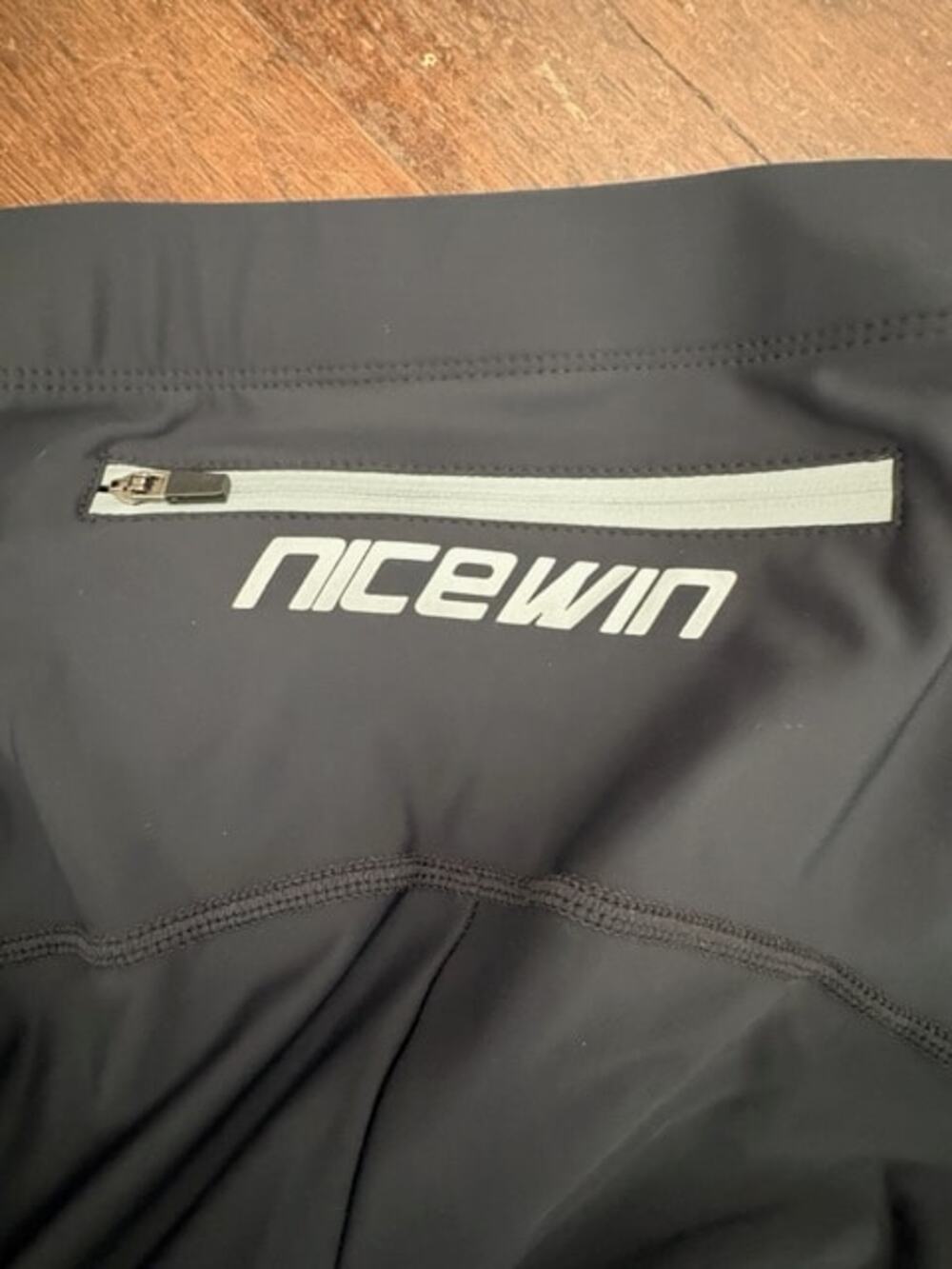 NiceWin Padded Cycling Shorts Mens XL Black NWT Zipper Pocket - Picture 2 of 8